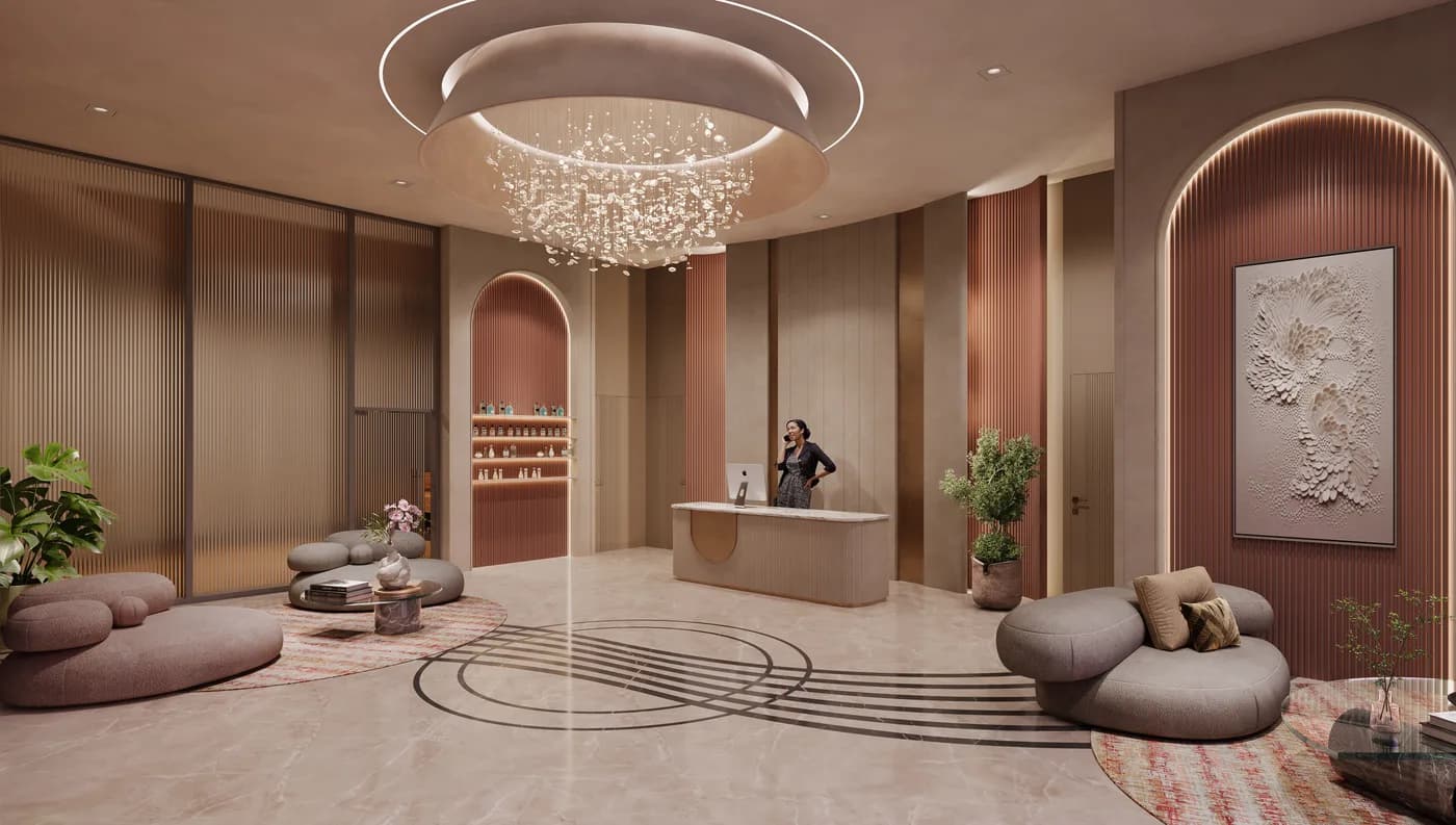 Living room interior at Pristine Amore